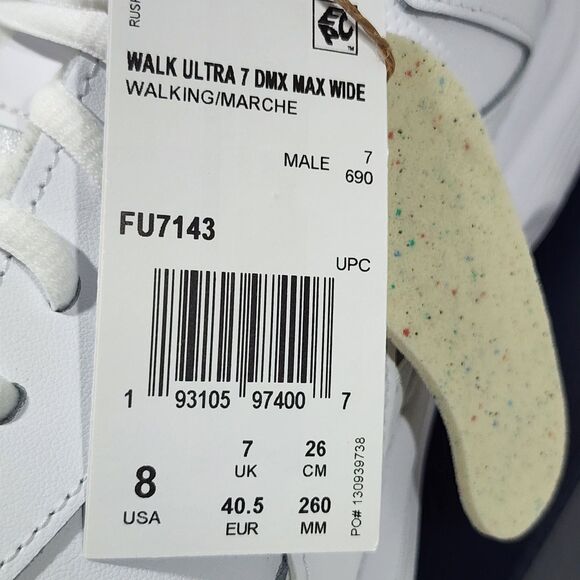 Reebok Walk Ultra 7 DMX Max Wide Men's Shoes White/Grey Sizes 8 - Picture 4 of 5